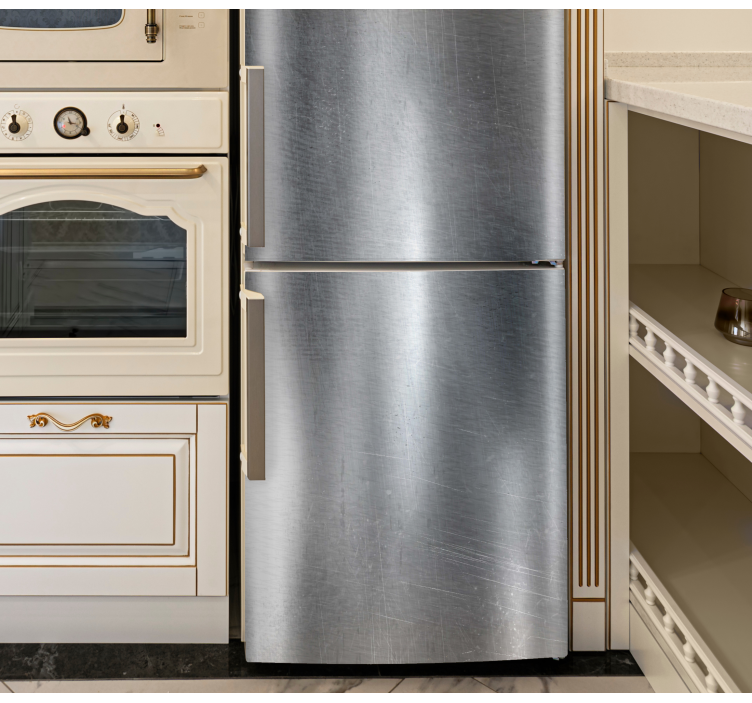 Kühlschrank Aufkleber Silber metall rustikale textur - TenStickers