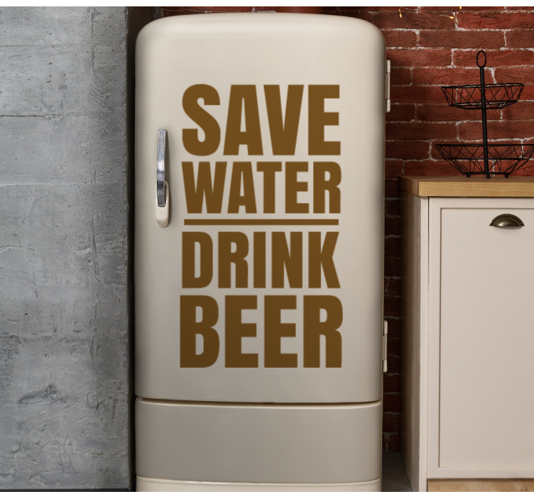 Folie Kühlschrank Save Water Drink Beer - TenStickers