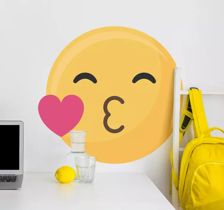 Kuss smiley liebe aufkleber - TenStickers