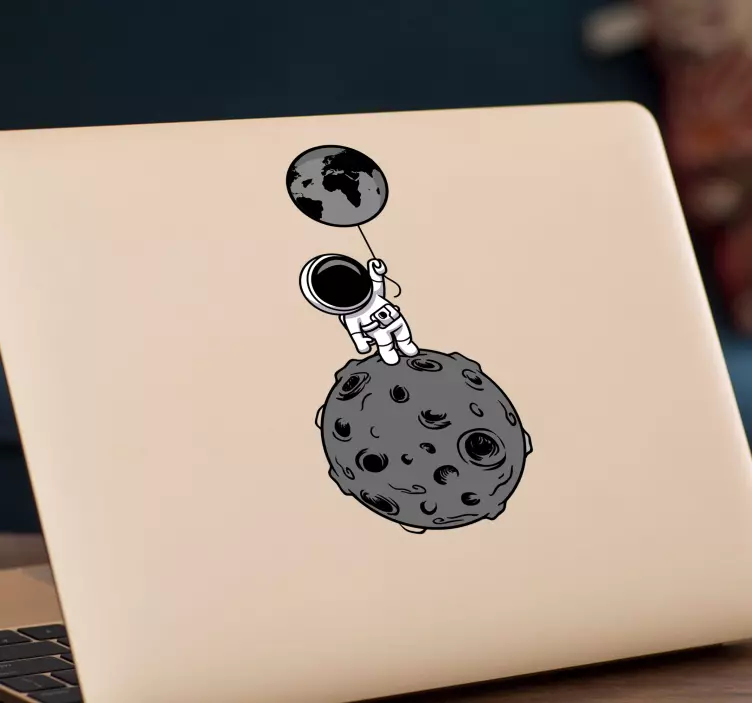 Laptop Aufkleber astronaut auf dem mond - TenStickers