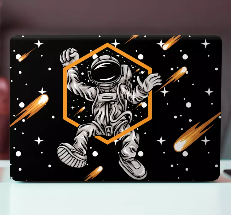 Laptop sticker astronaut im schwebenden kosmos - TenStickers