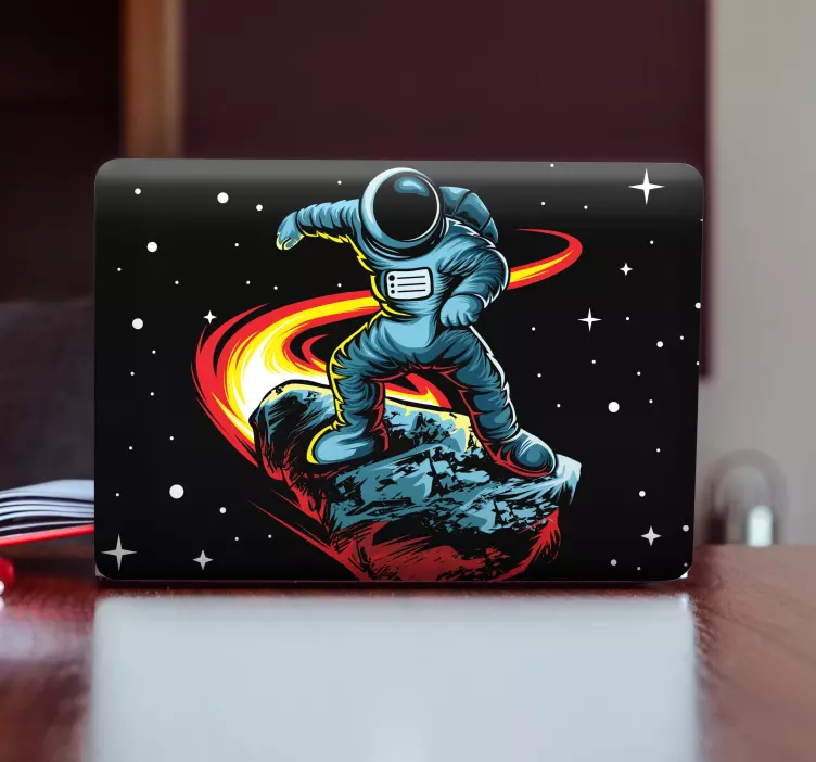 Laptop sticker astronauten schwebendes abenteuer - TenStickers