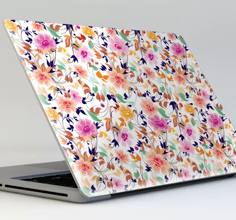 laptop Aufkleber Blumen Print - TenStickers
