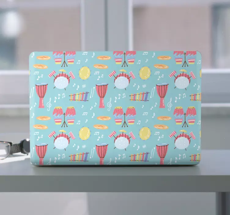 Laptop Aufkleber bunte musikelemente - TenStickers