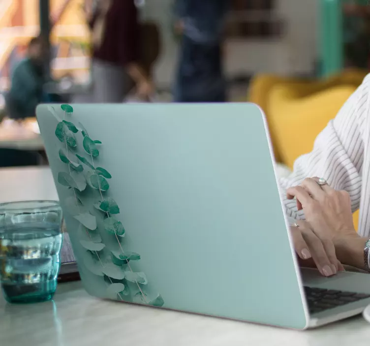 Laptop Aufkleber eukalyptusblattmuster - TenStickers