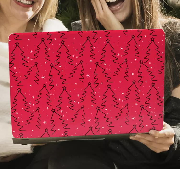 Laptop Aufkleber festliches baummuster - TenStickers