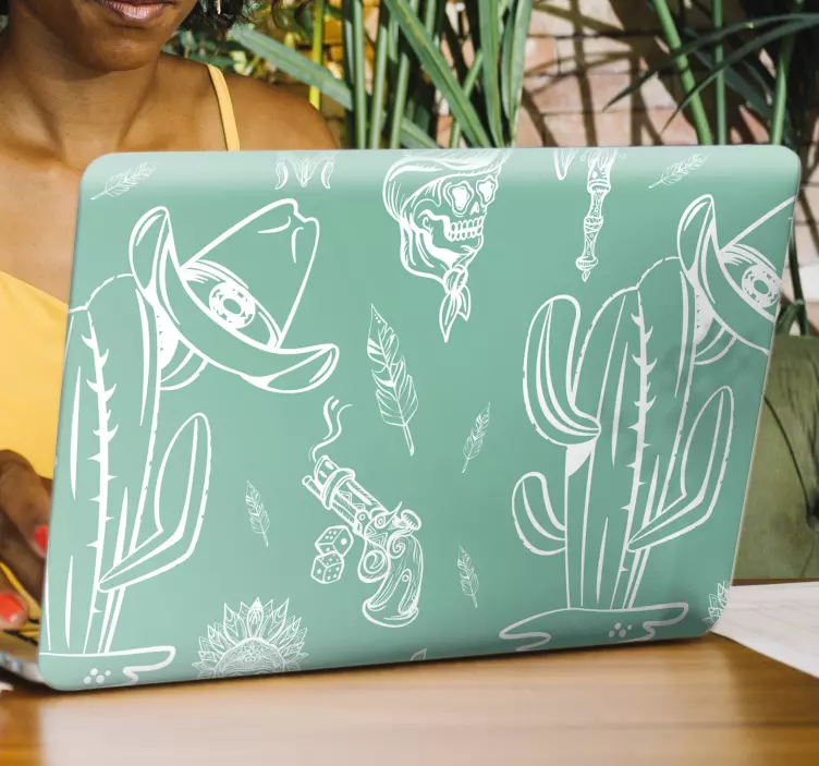 Laptop Aufkleber figuren mit kaktus-motiven - TenStickers