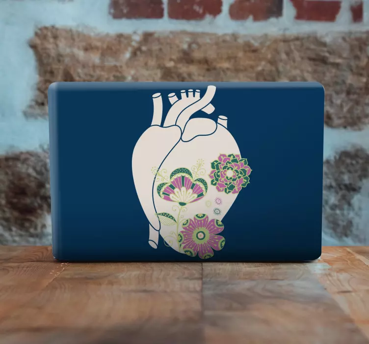 Laptop Sticker florales herzdesign - TenStickers