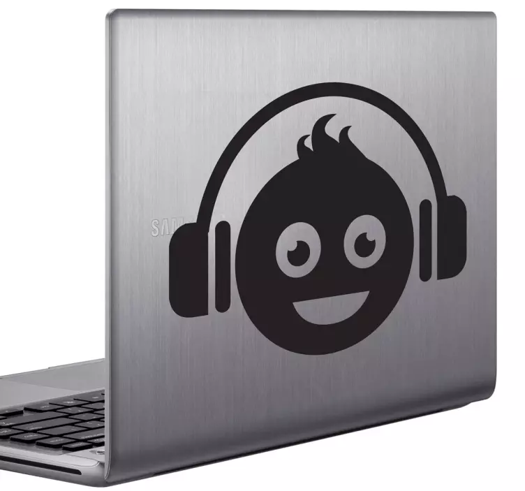 Laptop Aufkleber Happy DJ - TenStickers
