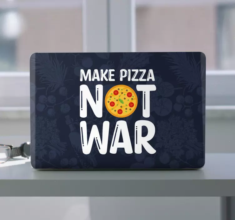 Laptop Aufkleber macht pizza, nicht krieg - TenStickers