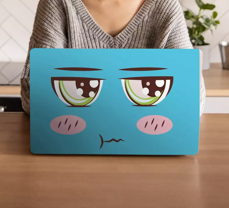 Laptop Aufkleber süße gesichtsillustration - TenStickers