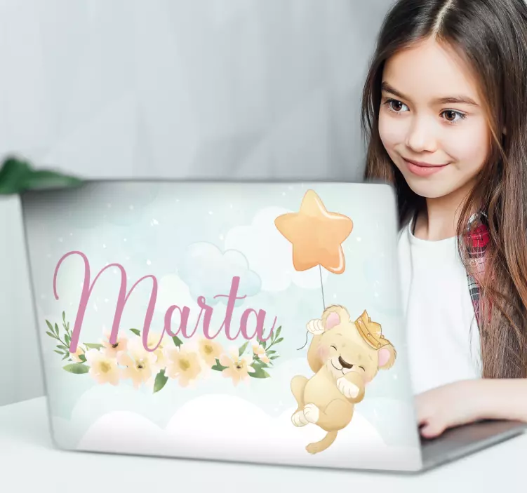 Laptop Aufkleber süßer löwencharakter - TenStickers