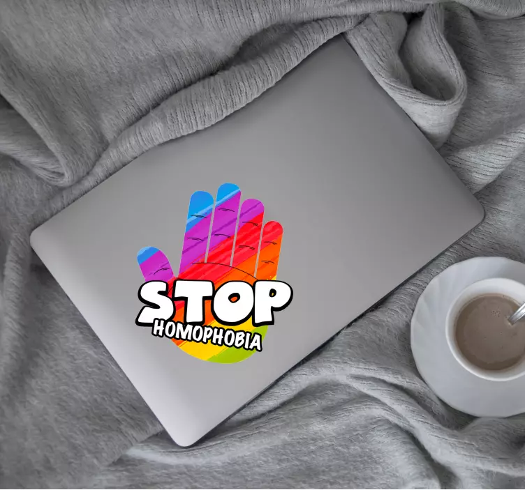 Laptop Sticker stoppt homophobie - TenStickers