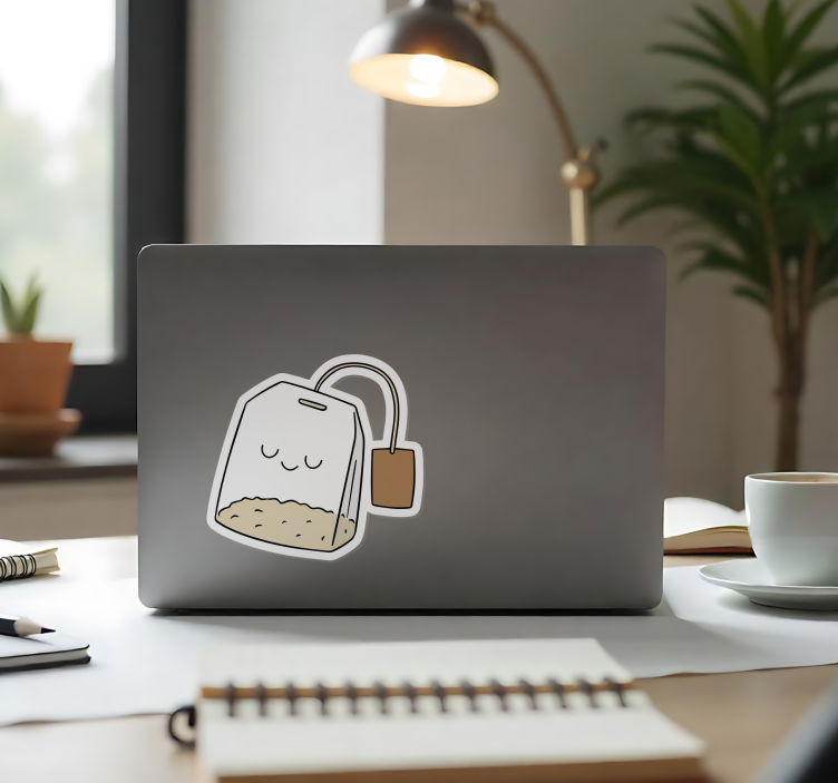 Laptop Sticker happy teebeutel - TenStickers