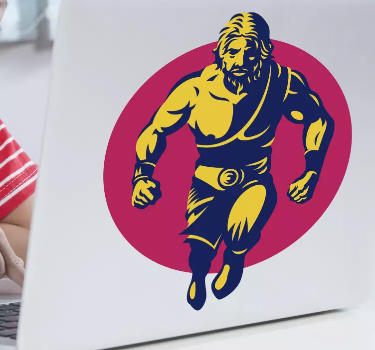 Laptop Sticker heroische figur läuft - TenStickers