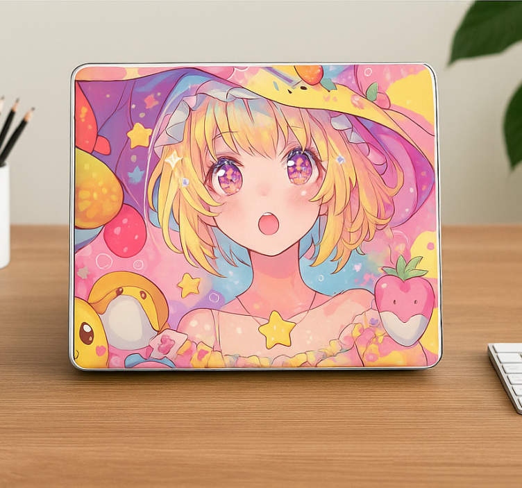Laptop sticker kawaii pastell anime wrap - TenStickers