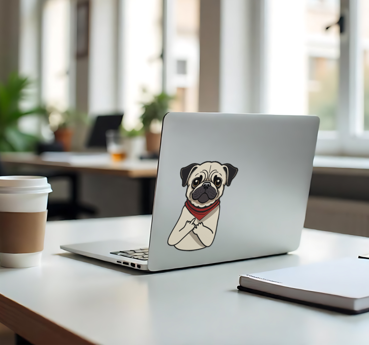 Laptop Sticker lustige englische bulldogge - TenStickers