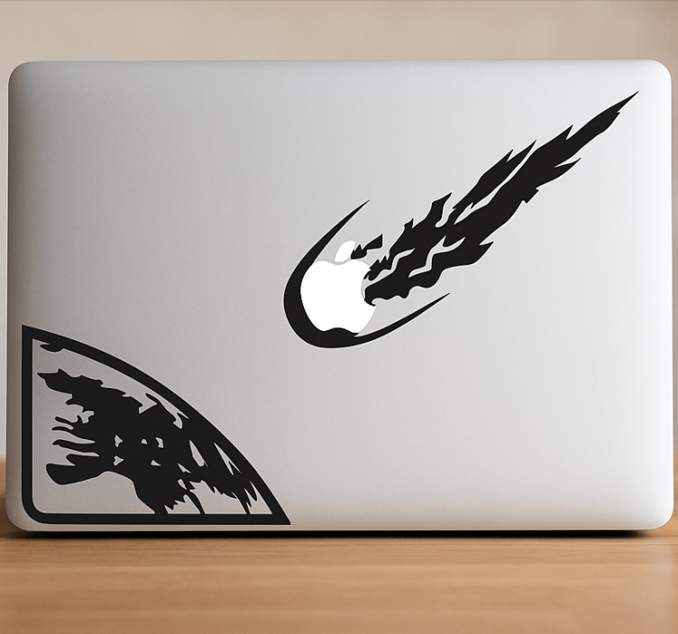 Laptop Sticker meteoreinschlag auf dem macbook - TenStickers