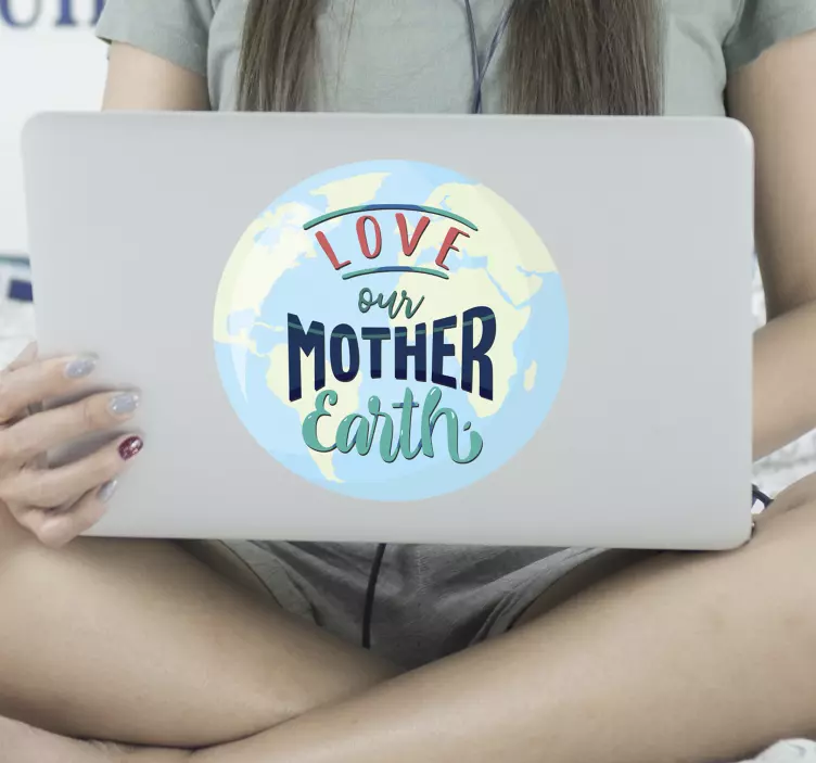 Laptop Sticker mutter erde umarmung - TenStickers