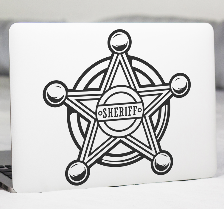 Laptop Sticker sheriff-stern-emblem - TenStickers