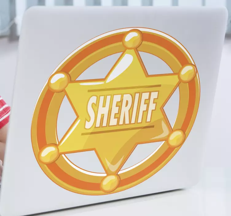 Laptop Sticker sheriff-stern-insignien - TenStickers