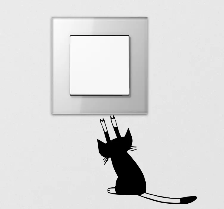Lichtschalter Aufkleber lustiges katzenkratzen - TenStickers