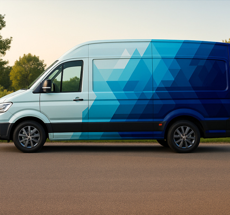 LKW Aufkleber blaues dreiecksdesign - TenStickers