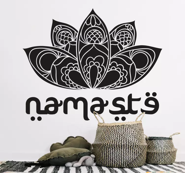 Lotus Namaste Wandaufkleber - TenStickers