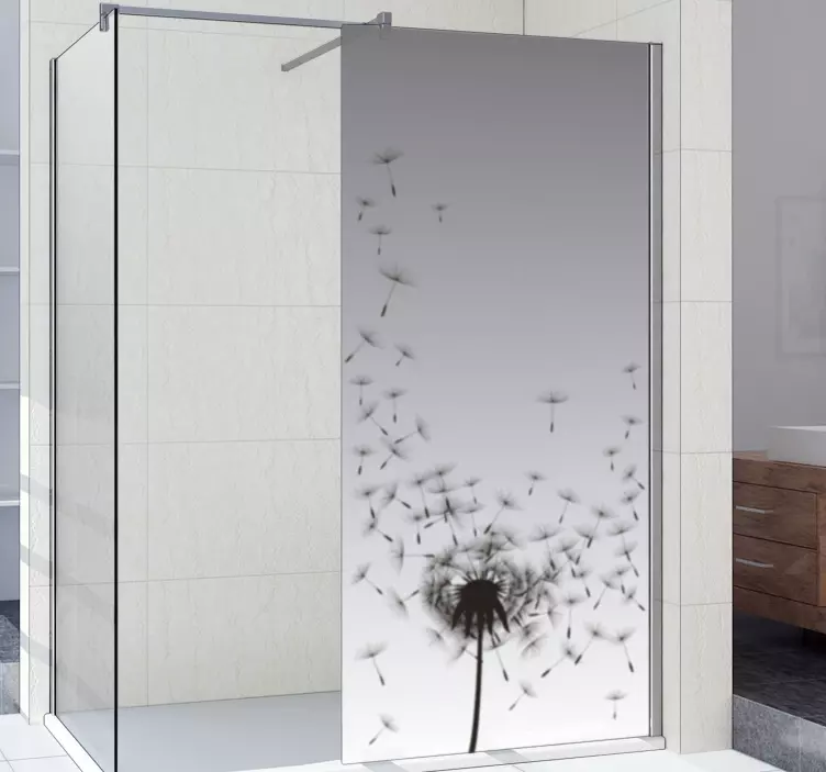 Folie Duschkabine Pusteblume - TenStickers