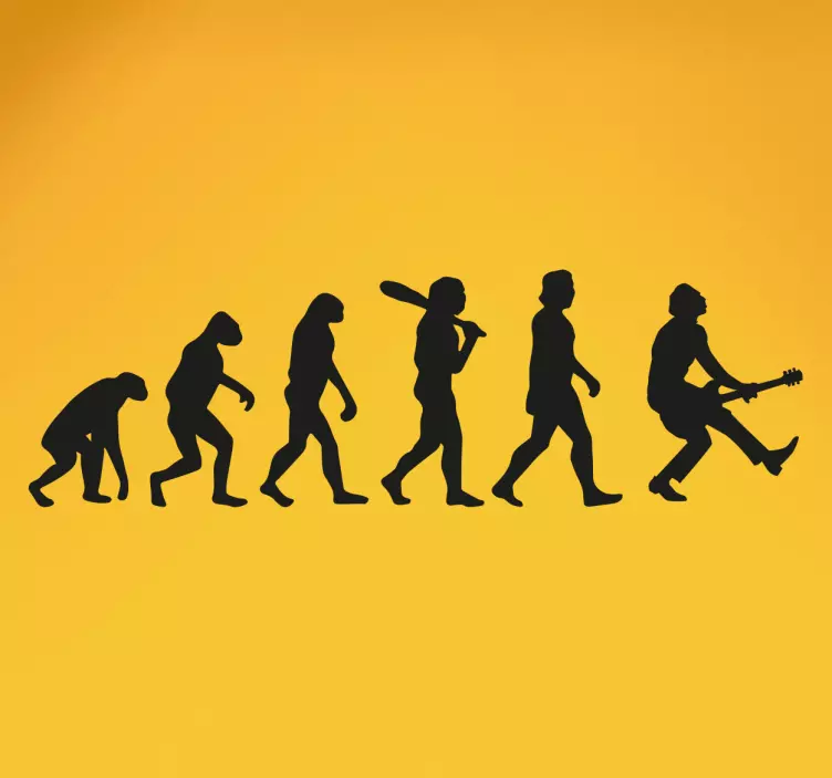 Menschliche evolution rock wandaufkleber - TenStickers