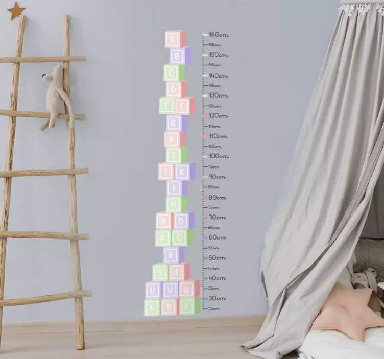 Wandtattoo Messlatte buchstabenwürfel - TenStickers