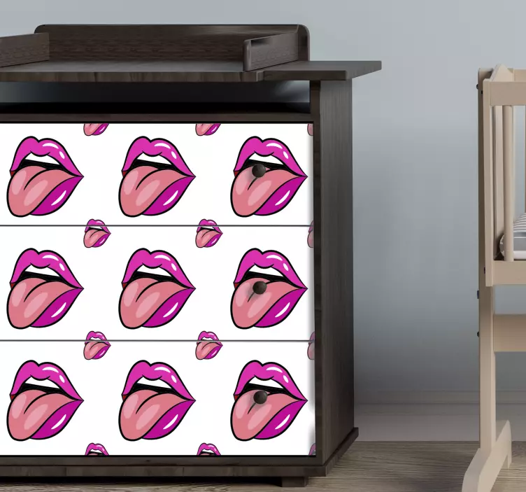 Möbelfolie mit verspieltem lippenmotiv - TenStickers