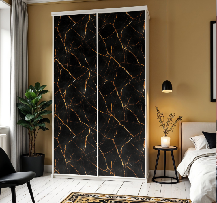 Möbelfolie schwarzer marmor - TenStickers