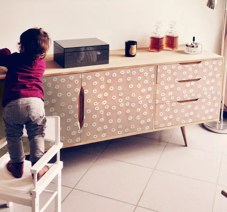 Moderner Gänseblümchenmuster Möbel Aufkleber - TenStickers