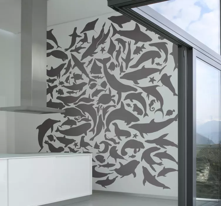 Moderner Meerestiere Aufkleber - TenStickers