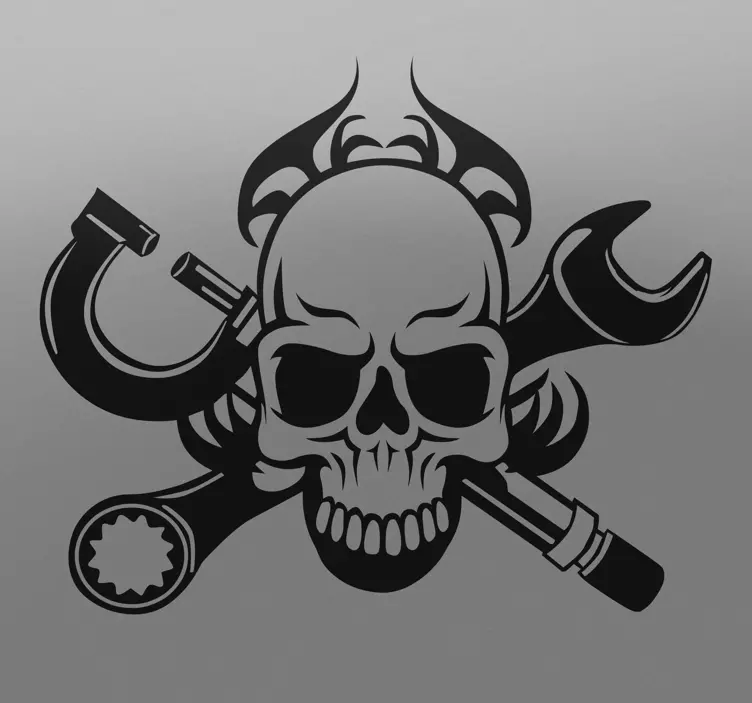 Autoaufkleber Motor Schädel Sticker - TenStickers