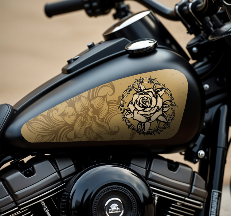 Motorrad Aufkleber blumen - TenStickers