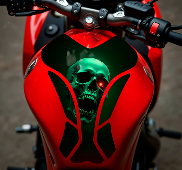Motorrad Aufkleber gruseliger totenkopf - TenStickers