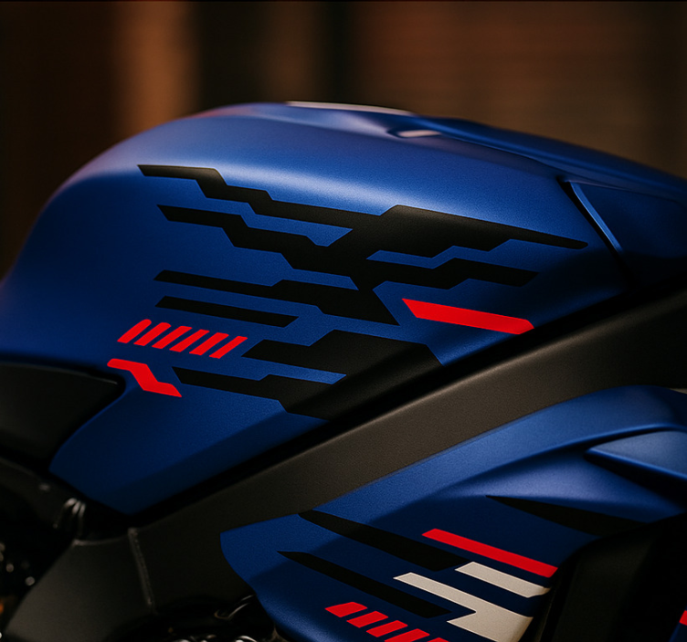 Motorrad aufkleber in schwarz-rotem futuristischem design - TenStickers