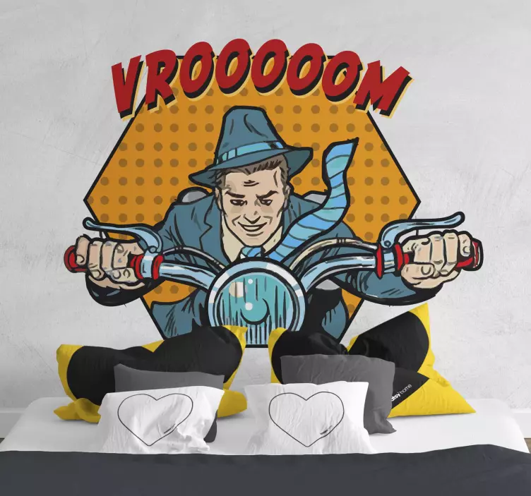 Motorrad Aufkleber Comic-Textur mit Text - TenStickers