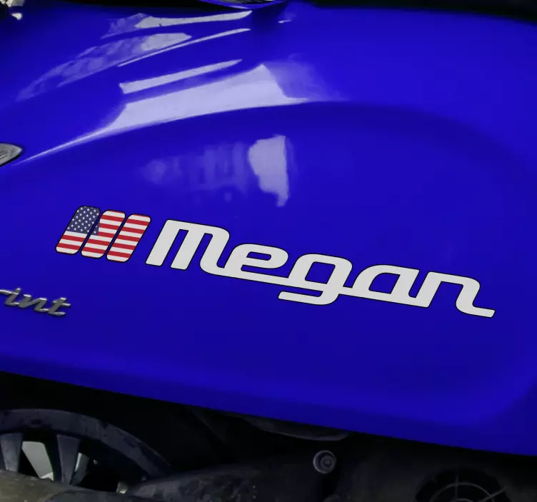 Motorrad Aufkleber Flagge mit Namen - TenStickers