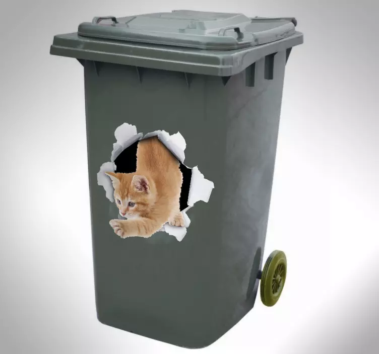 Mülltonnenaufkleber Katze - TenStickers