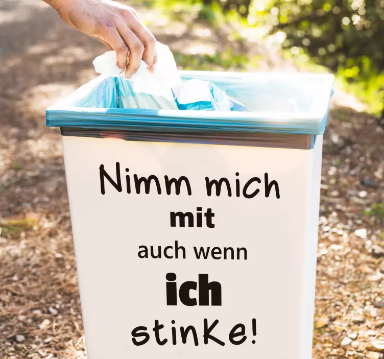 Mülltonnennaufkleber Nimm mich mit - TenStickers