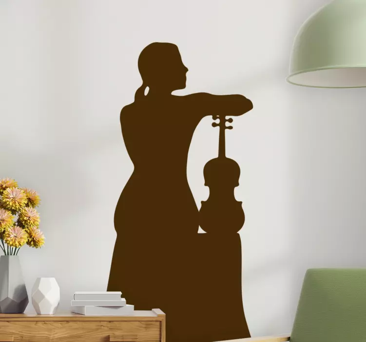 Musikalisches Wandtattoo elegante musikersilhouette - TenStickers