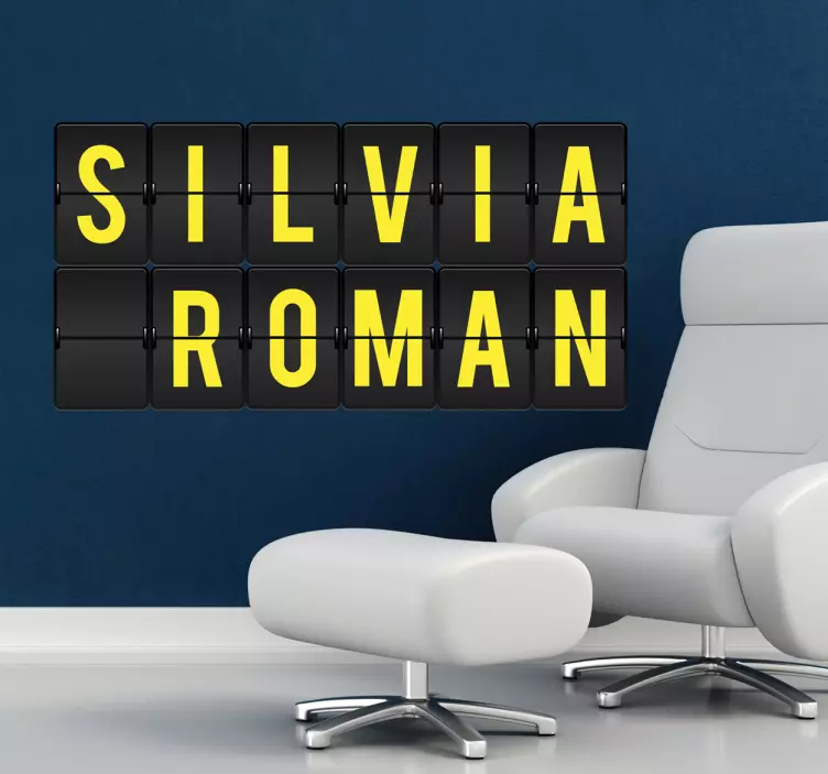 Name Anzeigetafel Flughafen Aufkleber - TenStickers