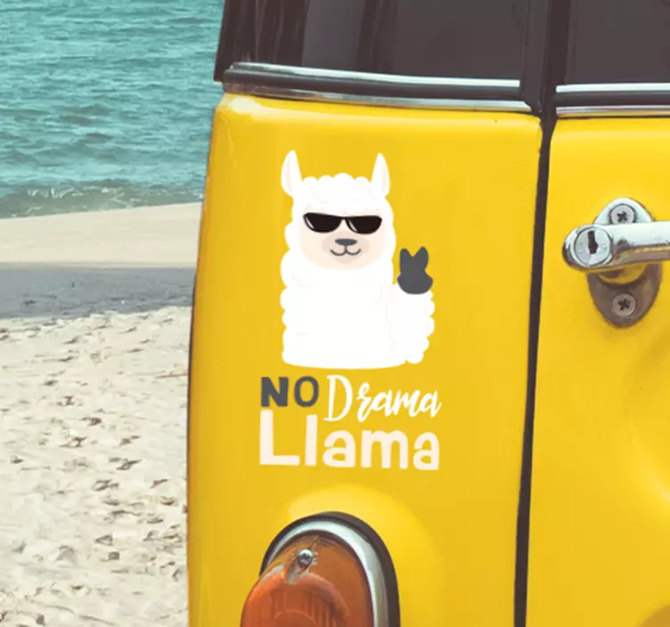 No Drama Llama Autoaufkleber - TenStickers