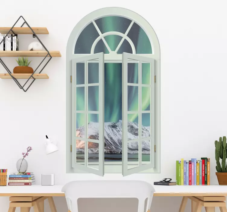 Norwegische landschaft im fenster aufkleber - TenStickers