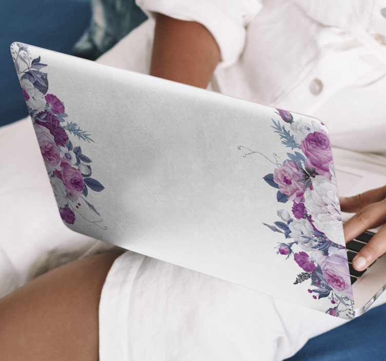 Laptop Aufkleber Blumenrahmen - TenStickers