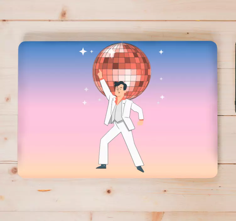 Laptop Aufkleber Discokugelillustration mit Farben - TenStickers