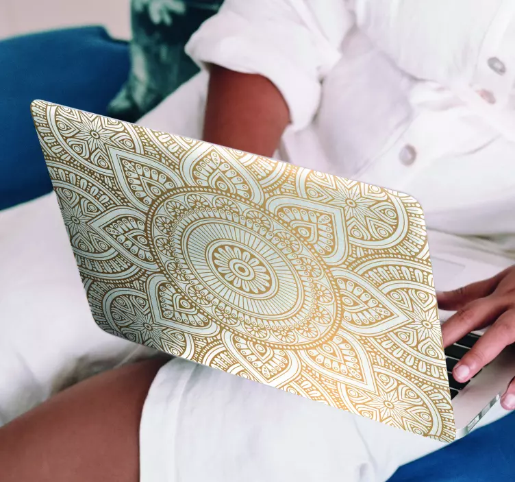 Laptop Aufkleber Goldenes mandala - TenStickers